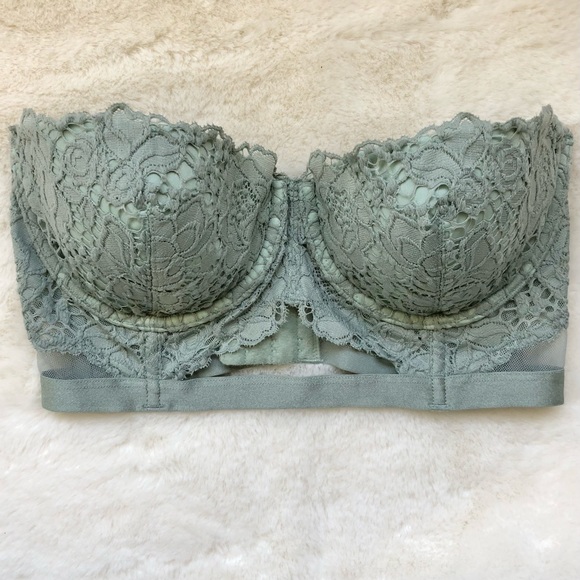 Victoria's Secret Other - Victoria’s Secret 🖤 Sage Green Strapless Bra 🖤 32D